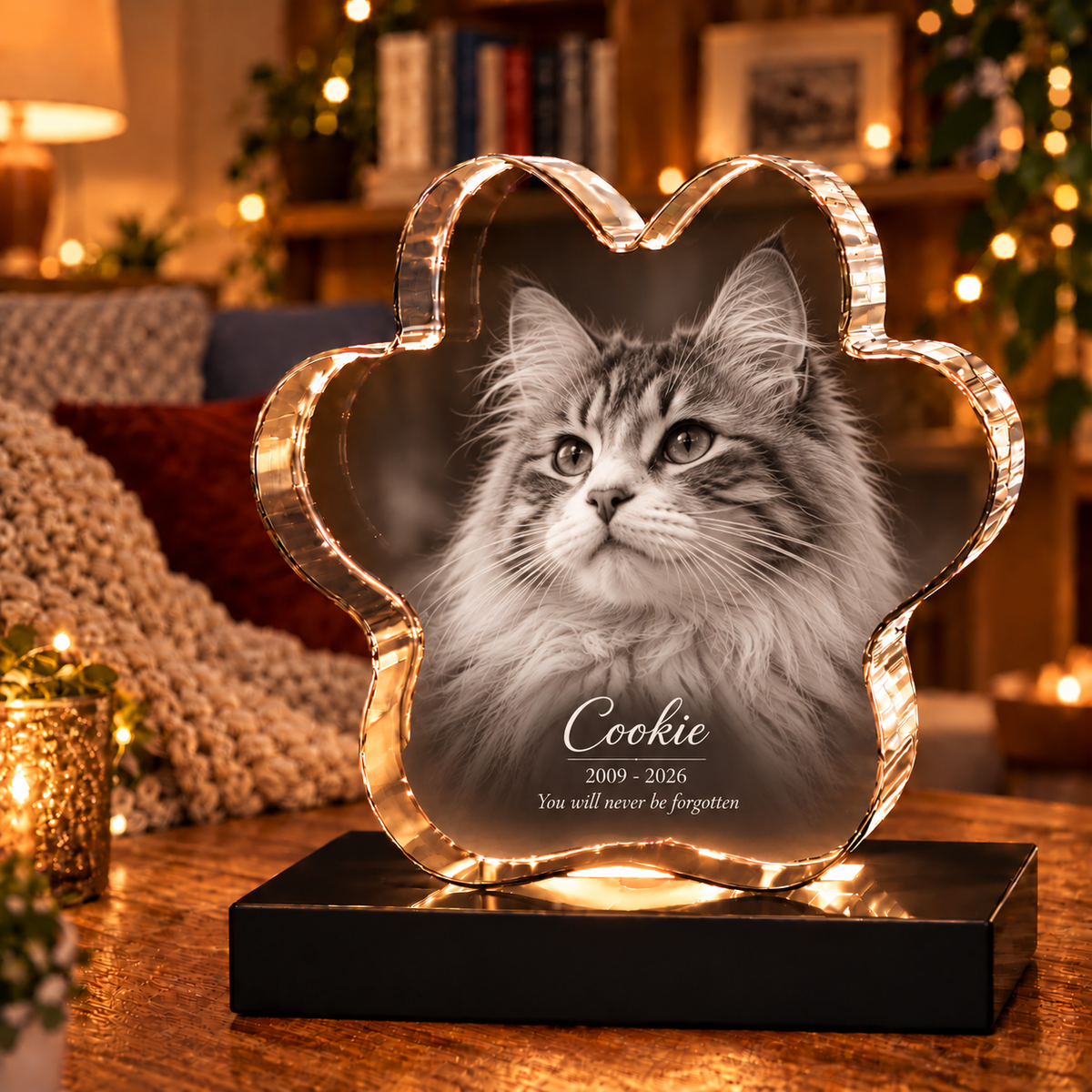2D Pet Paw Crystal