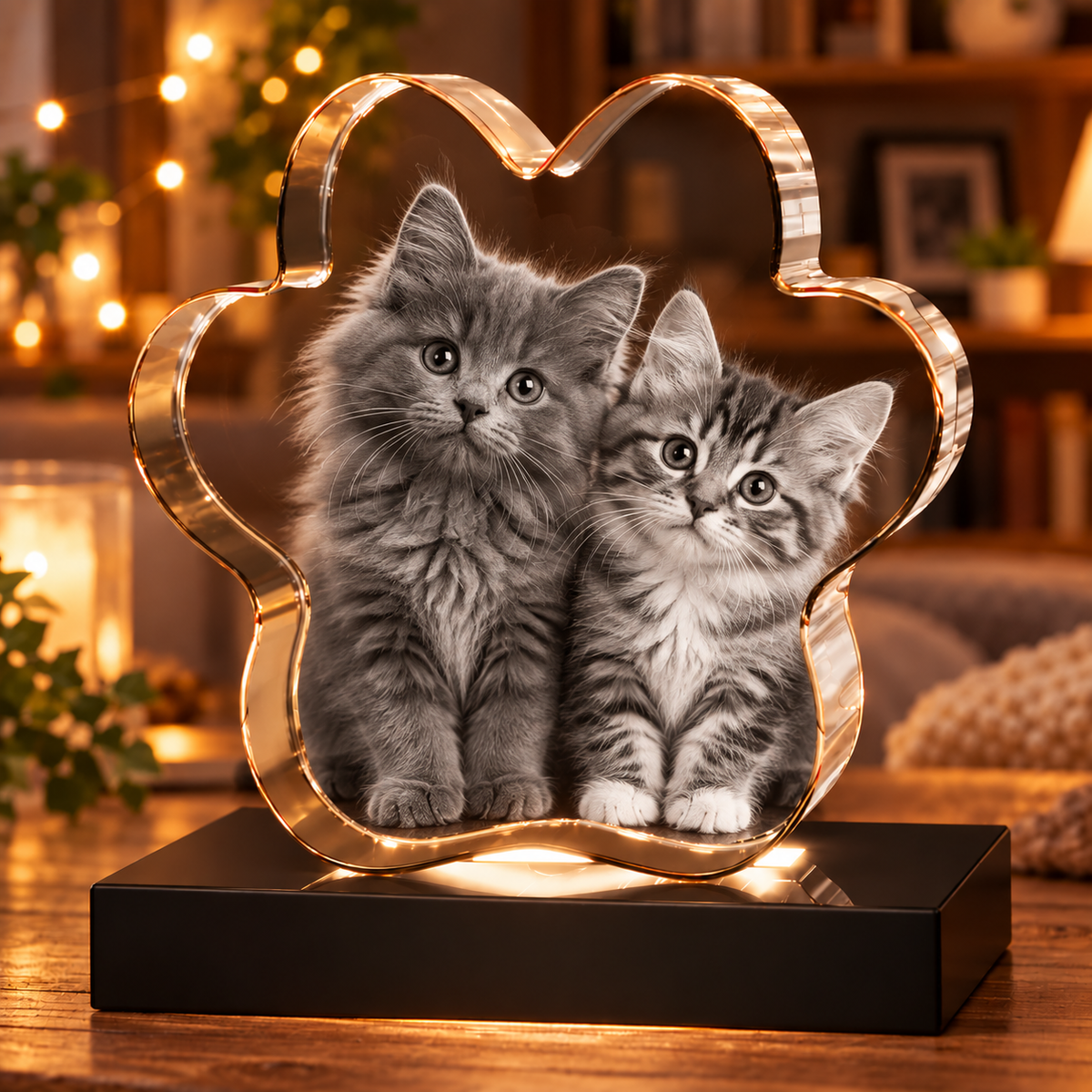 3D Pet Paw Crystal