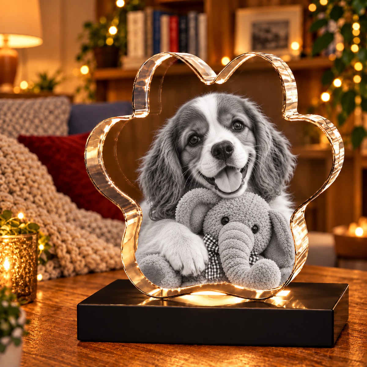 2D Pet Paw Crystal