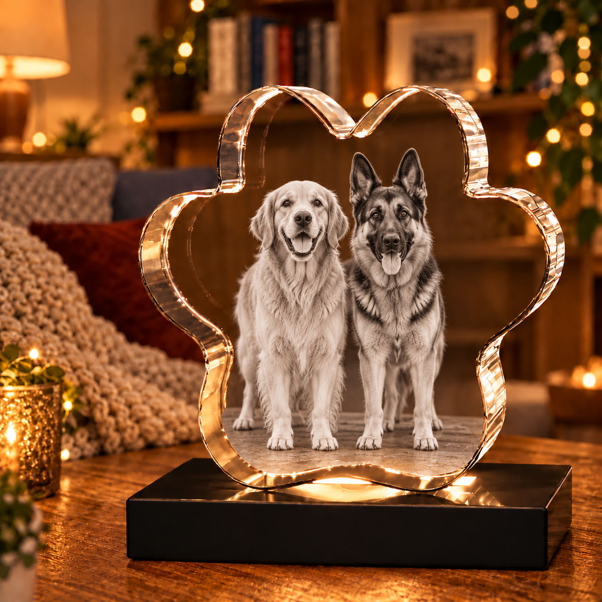 2D Pet Paw Crystal
