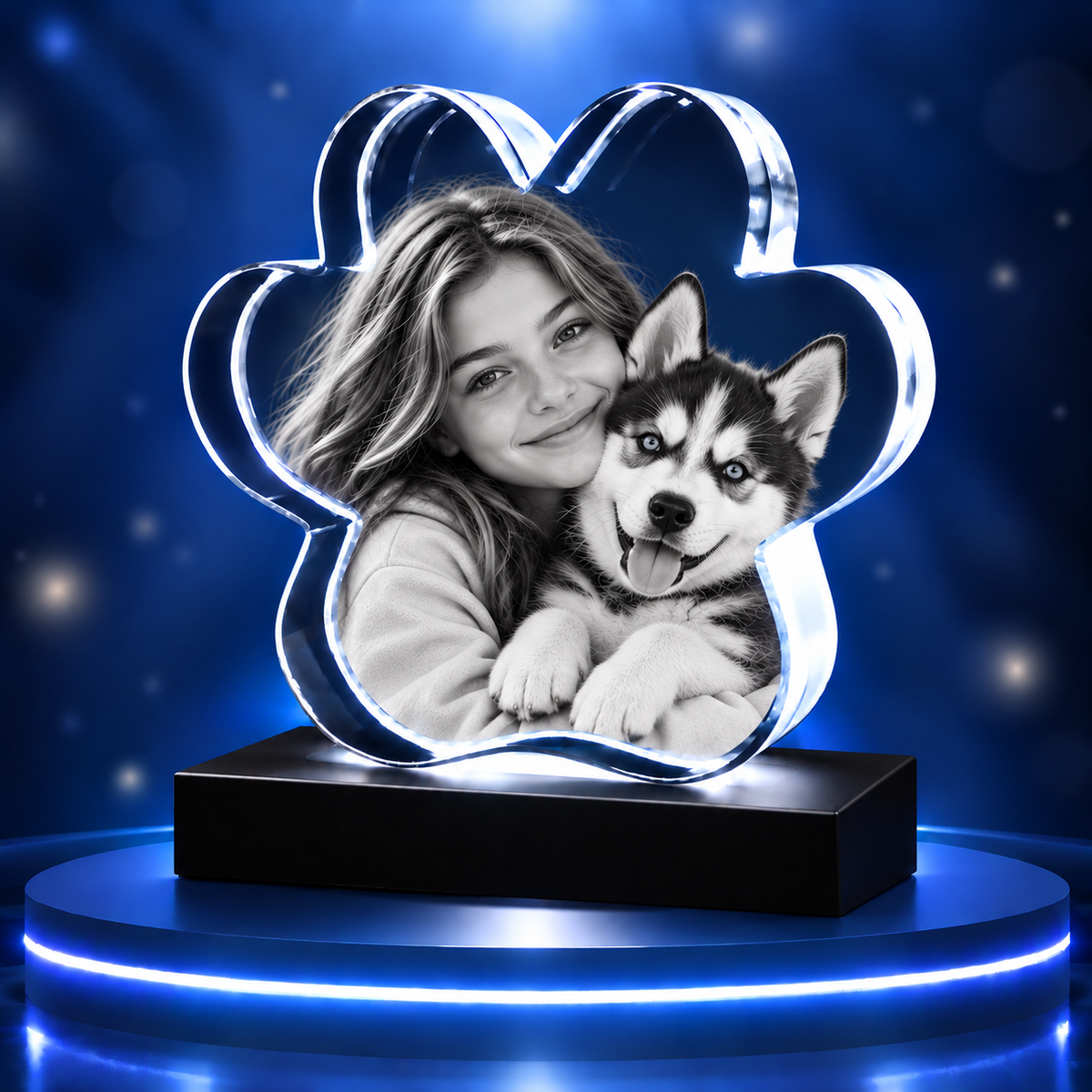 2D Pet Paw Crystal