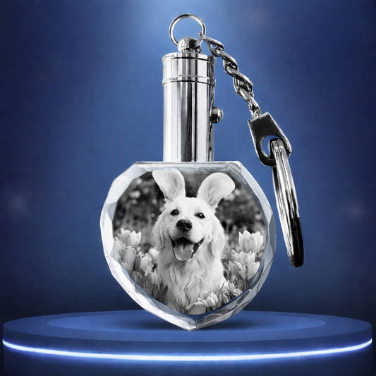 3D Crystal Heart Keychain