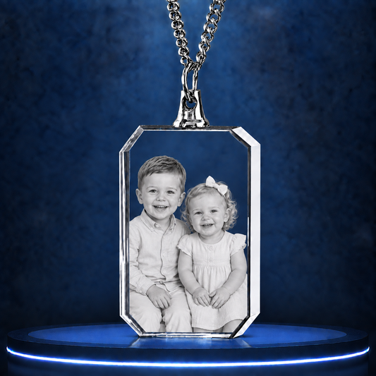 3D Crystal Rectangle Necklace