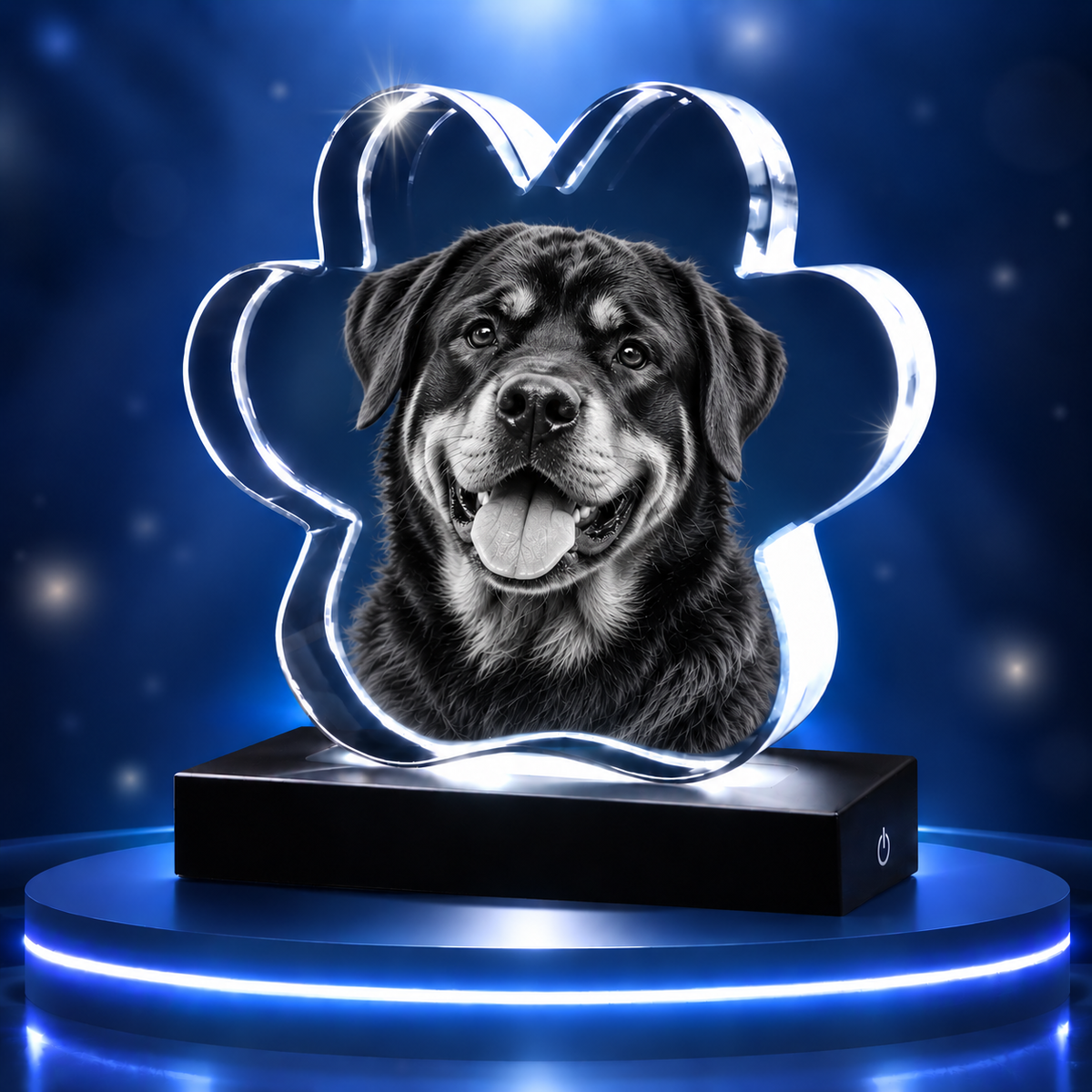 3D Pet Paw Crystal