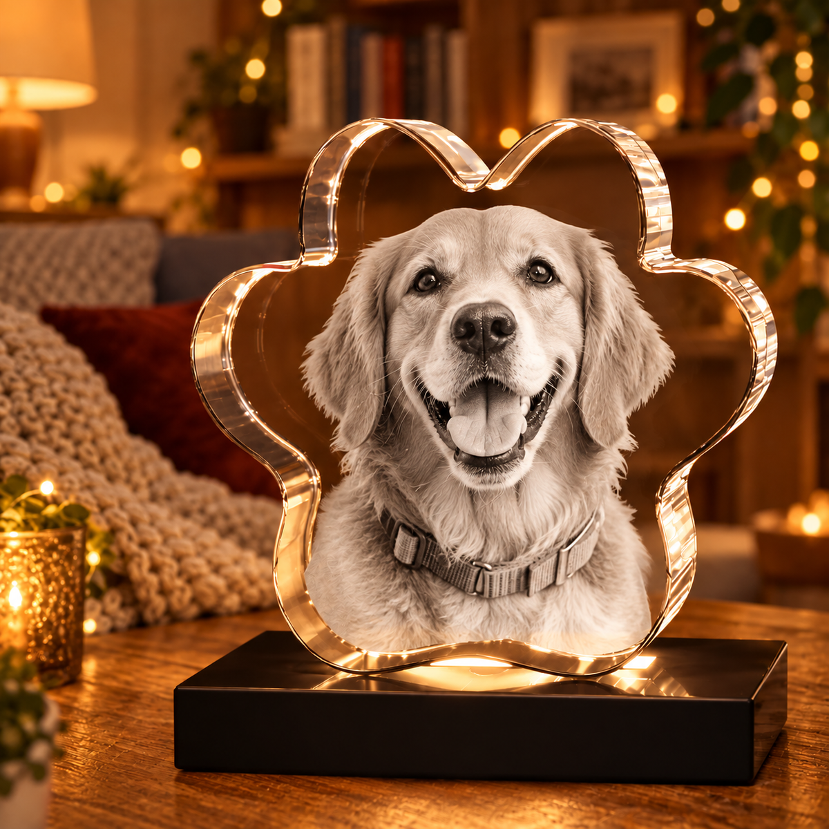 3D Pet Paw Crystal
