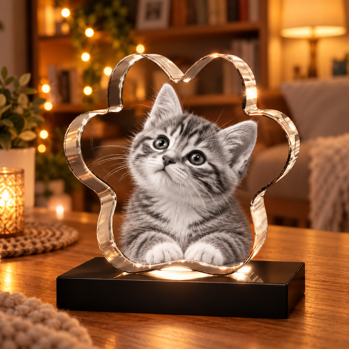 3D Pet Paw Crystal