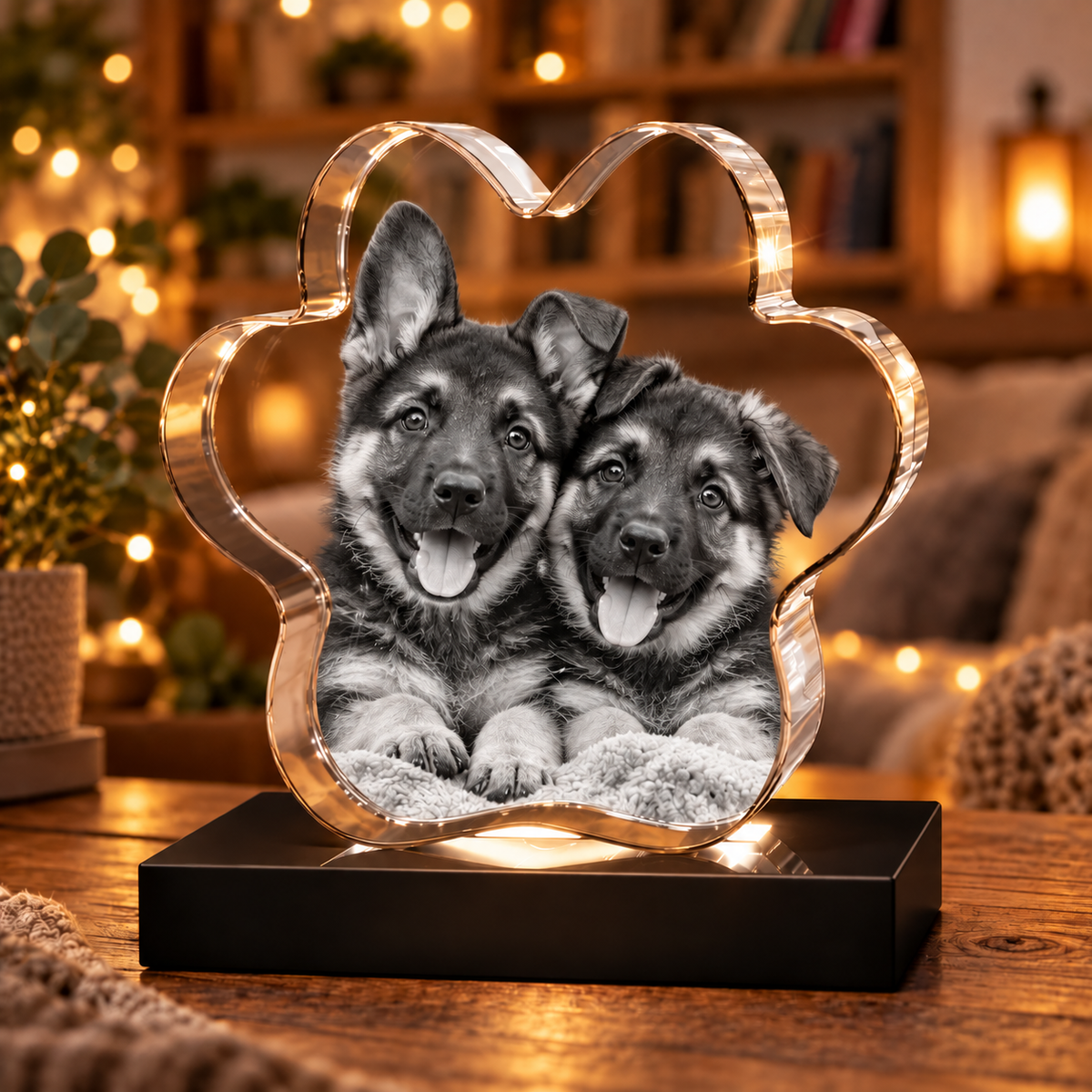 3D Pet Paw Crystal