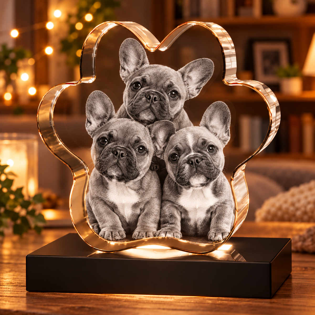 3D Pet Paw Crystal
